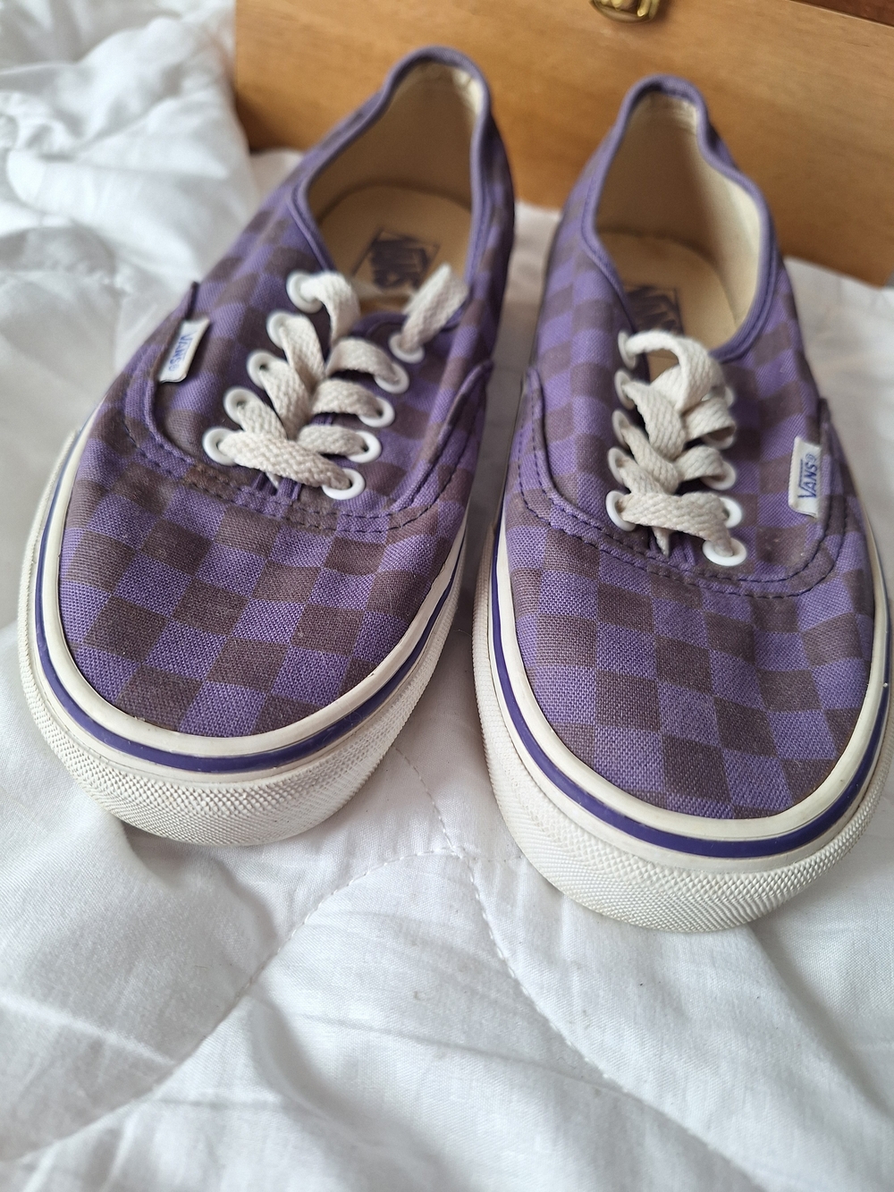 Vans Mens Purple Checkerboard Canvas Sneakers